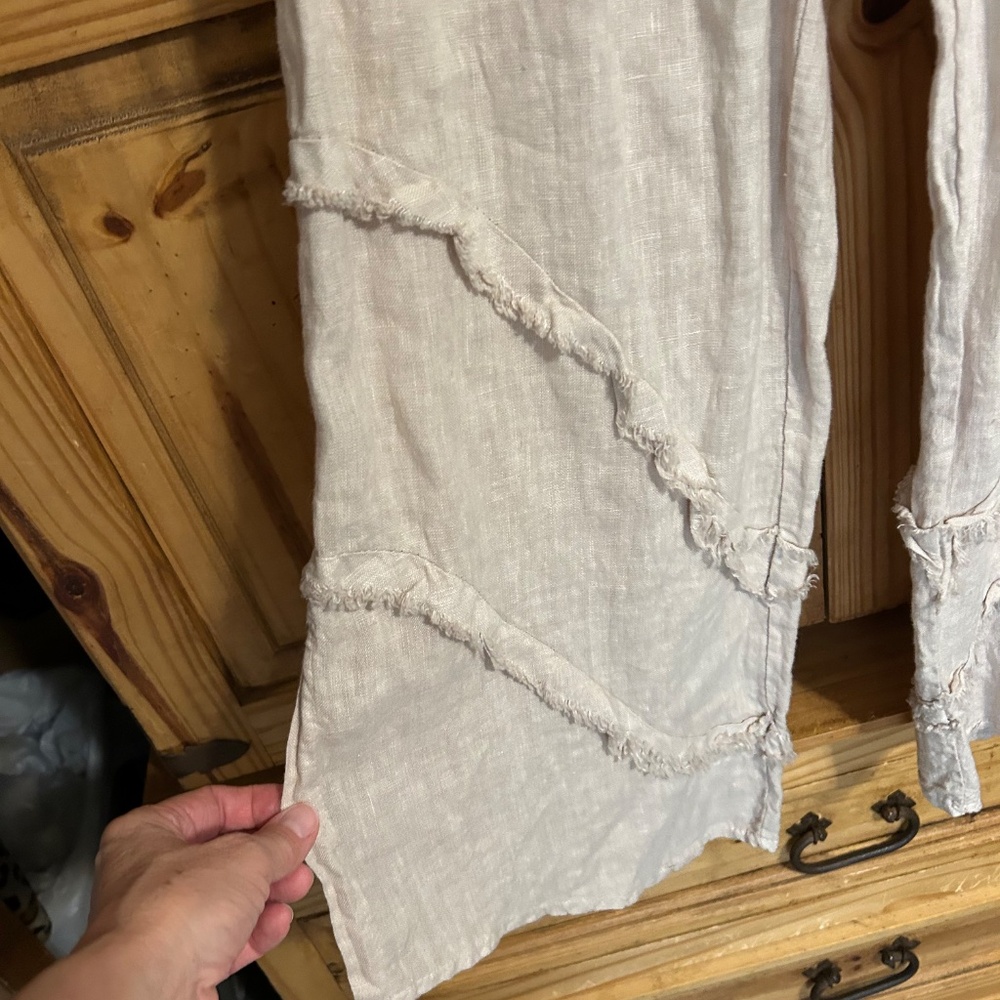 Wide Leg Women's Pants in Light Taupe - Picture 3 of 9